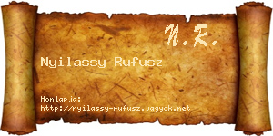 Nyilassy Rufusz névjegykártya